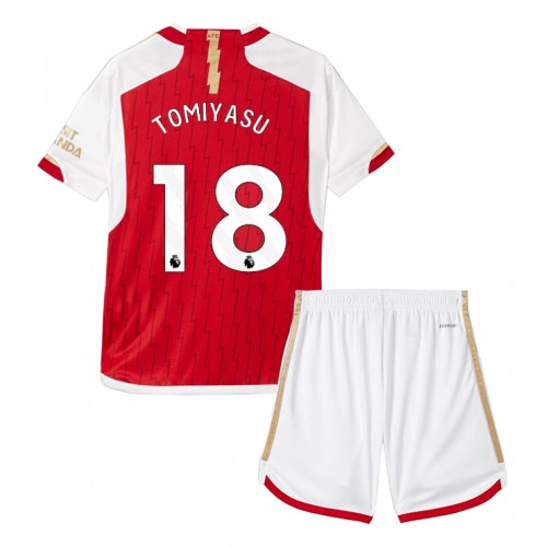 Arsenal Takehiro Tomiyasu #18 Domaci Dres za djecu 2023-24 Kratak Rukav (+ Kratke hlače)